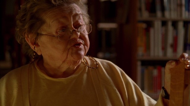 Just once I want the librarian to be a guy. Or a non-descript middle aged woman. Also, that's Zelda Rubenstein of Poltergeist fame.